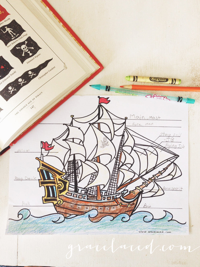 The Anatomy Of A Pirate Ship Coloring Sheet Free Printable – GraceLaced the-anatomy-of-a-pirate-ship-coloring-sheet-free-printable-gracelaced