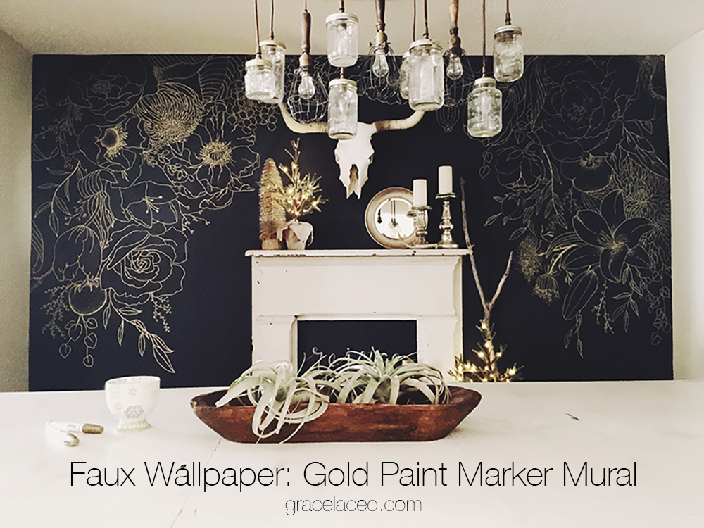 Faux Wallpaper: Gold Paint Marker Mural – GraceLaced