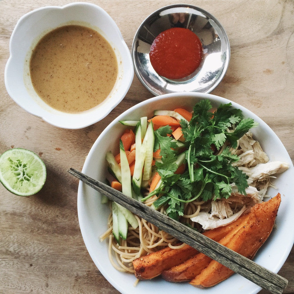 Easiest Asian Cold Summer Noodles + Peanut Sauce
