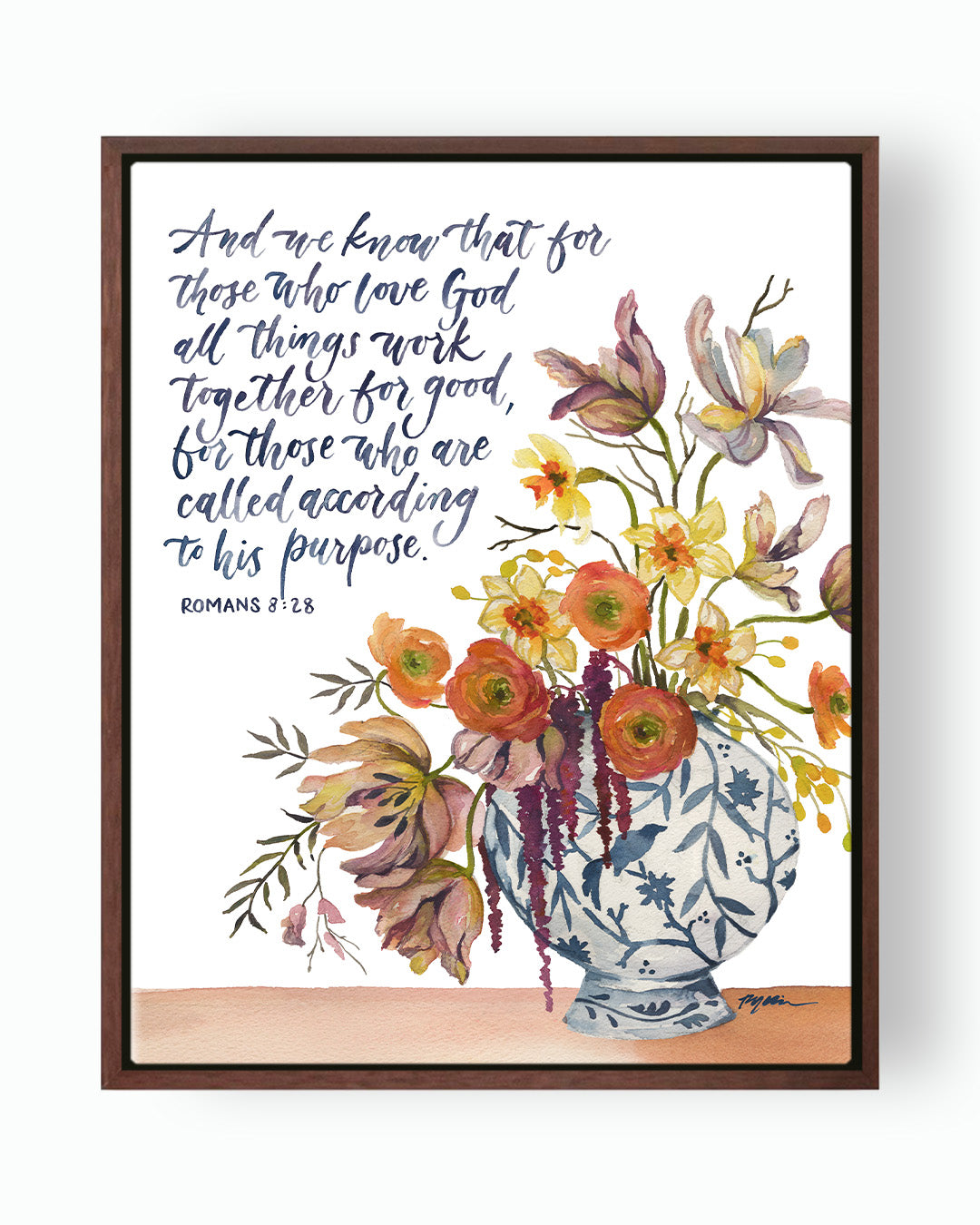 Romans 8:28 Bible verse-all things work together for good wall art canvas Ruth Chou Simons