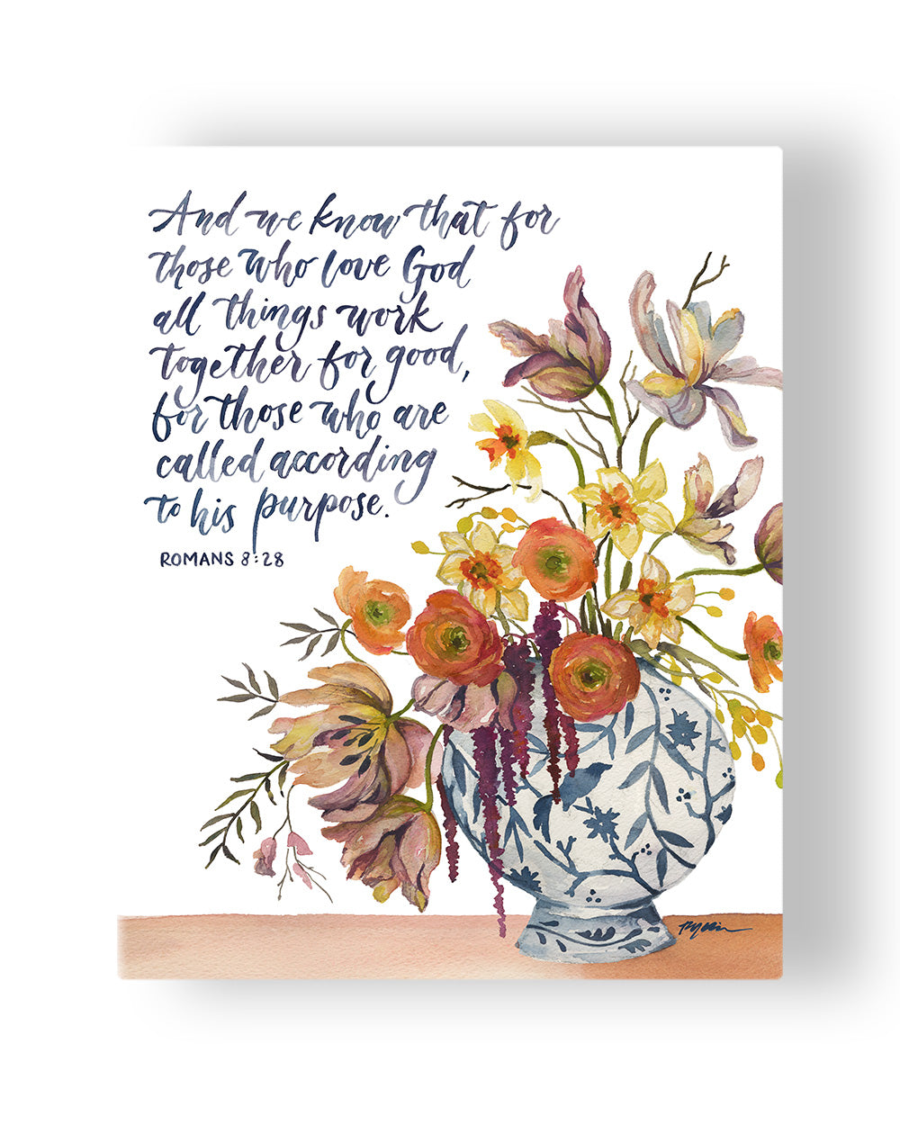 Romans 8:28 Bible verse-all things work together for good wall art canvas