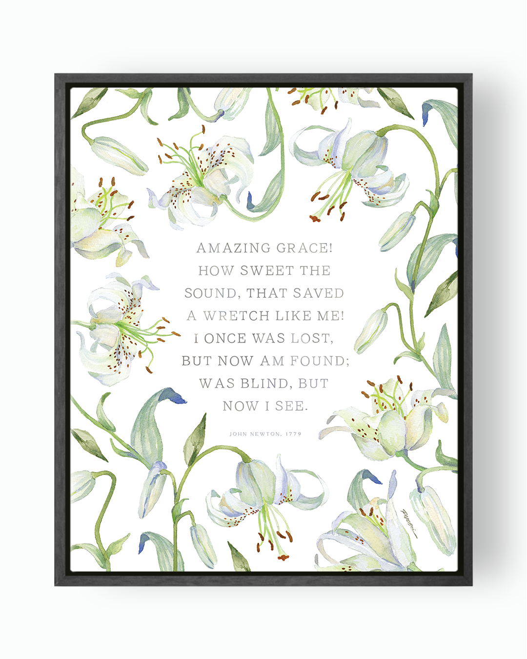 Amazing Grace Hymn Canvas by Ruth Chou Simons