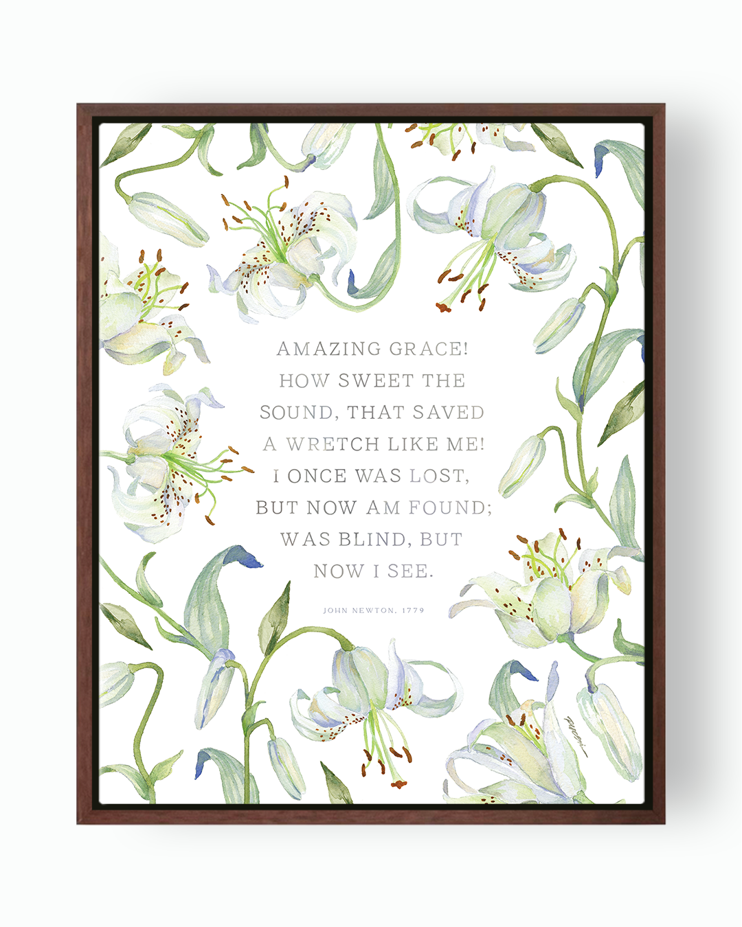 Ruth Chou Simons-Amazing Grace Hymn Framed Canvas