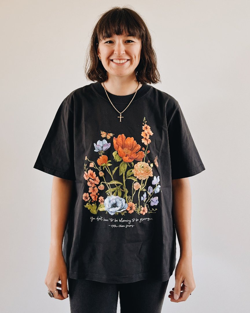 ruth chou simons, tshirt, flower shirt, peony, inspirational shirt