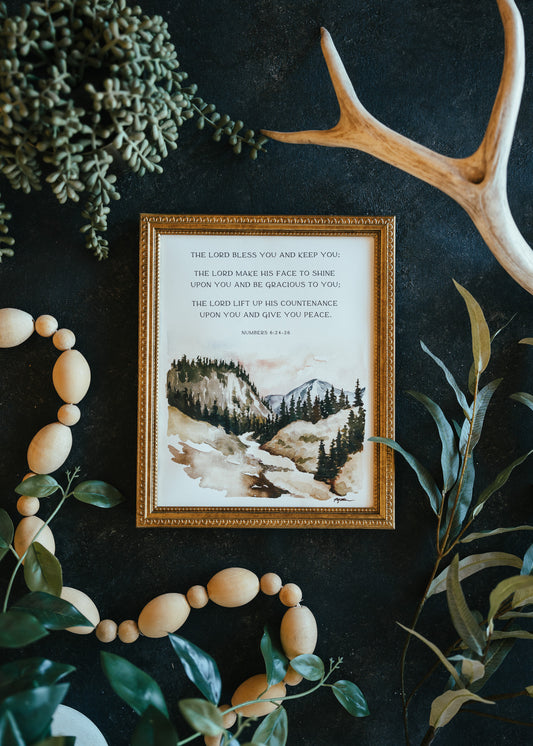 Numbers 6:24-26 | Benediction Print (Mountains)