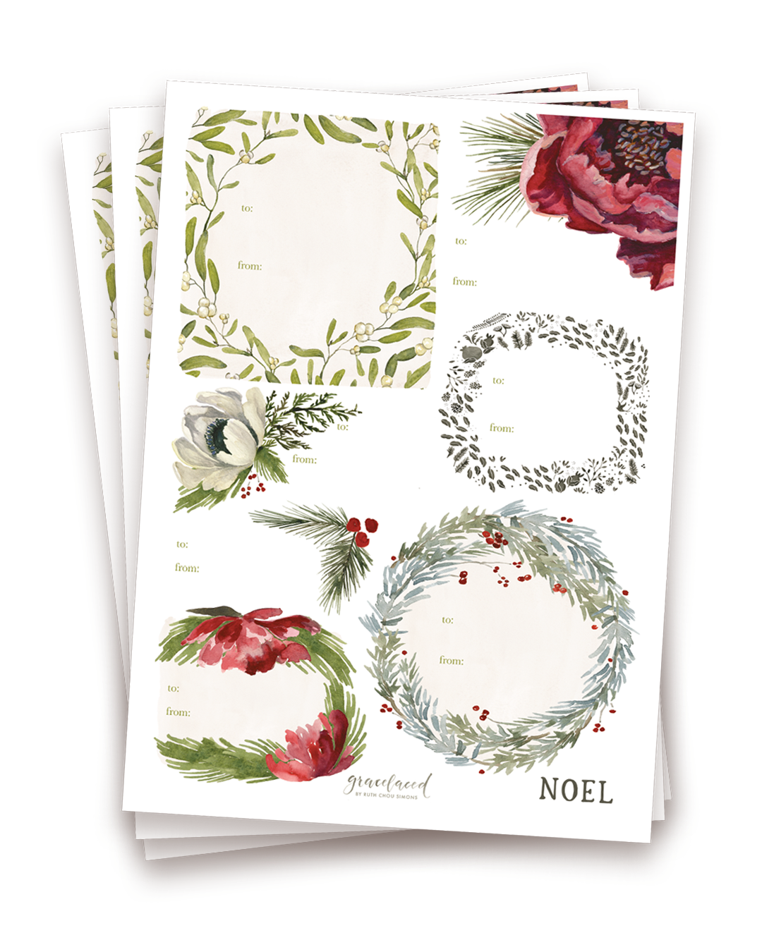 Gift Tag Sticker Sheet 3-Pack