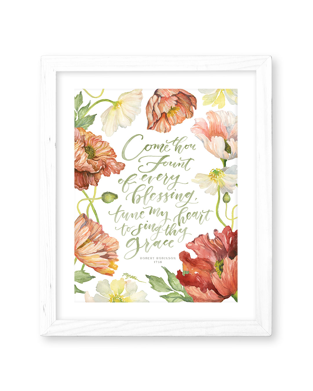 Christian hymn art print-come thou fount