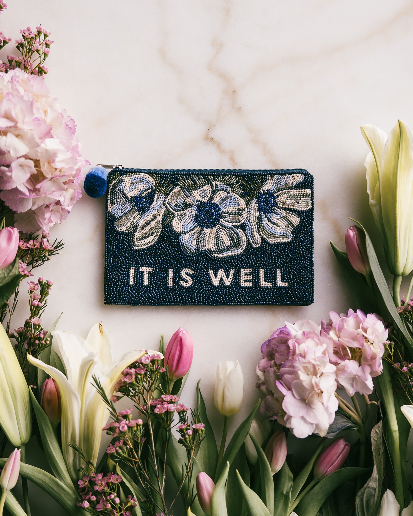 It Is Well Beaded Pouch