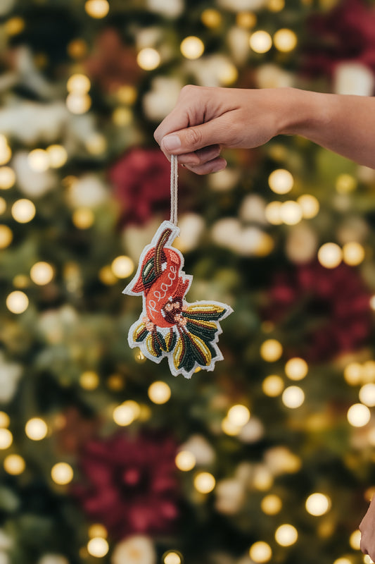 Peace Beaded Ornament