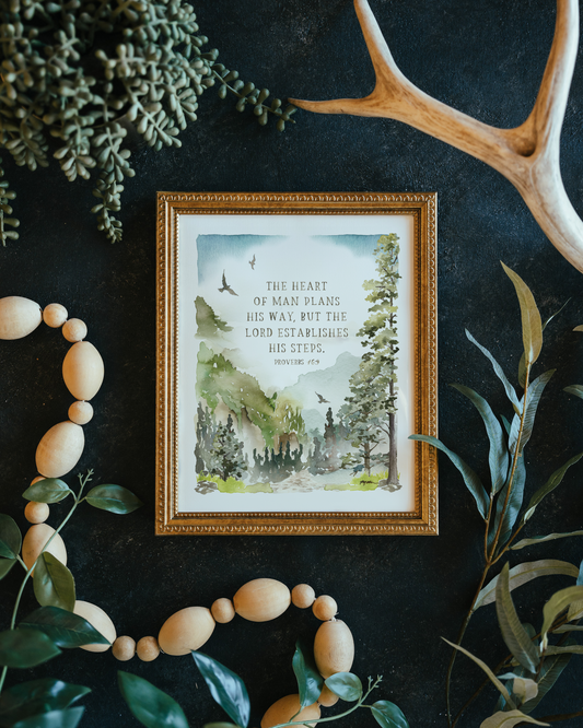 Proverbs 16:9 | The LORD Establishes His Steps Print