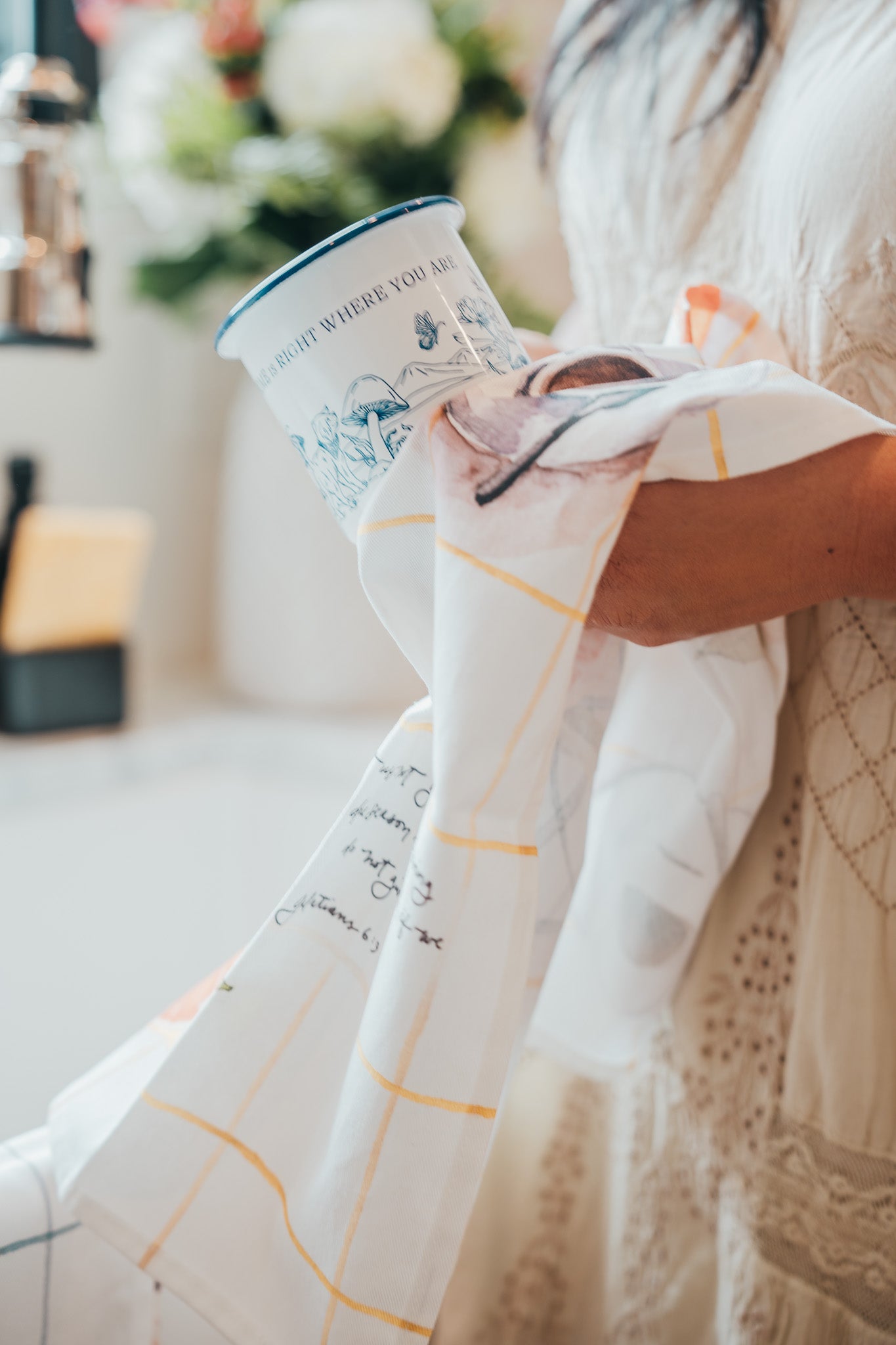 faithful everyday, tea towel set, tea towels, beautiful, Christian, ruth chou simons, galatians 6:9