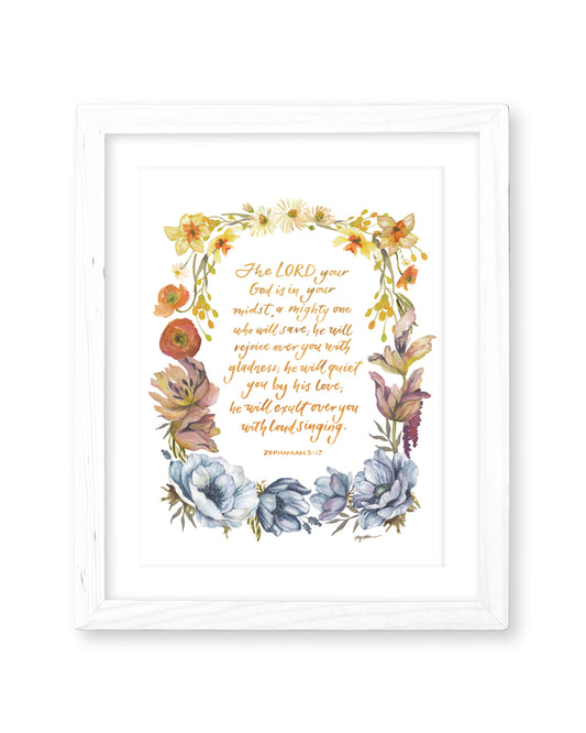 God is in your midst, Ruth Chou Simons, God is with you, God loves you-Bible verse wall art