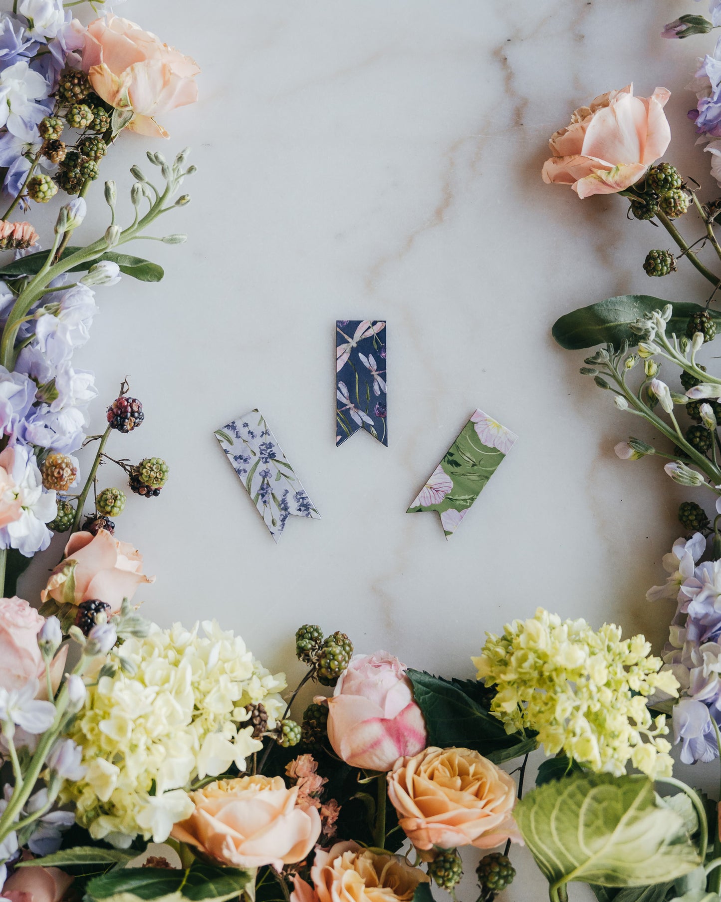 Lavender Magnetic Bookmark Set