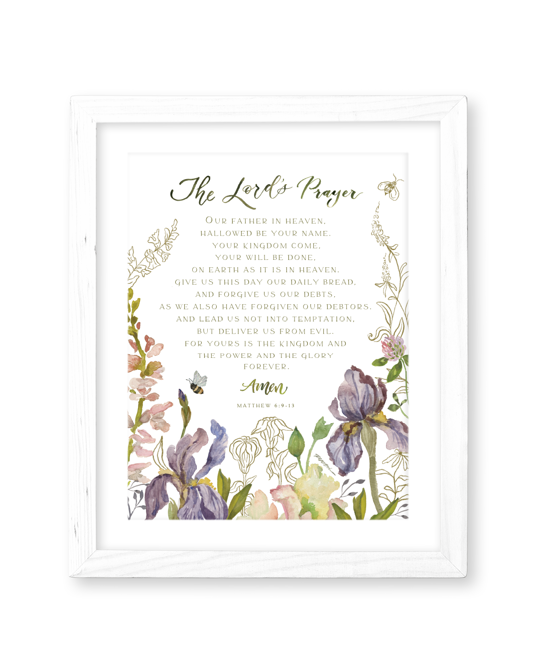 The Lord's Prayer, Matthew 6:9-13, Scripture Art-Ruth Chou Simons Artwork