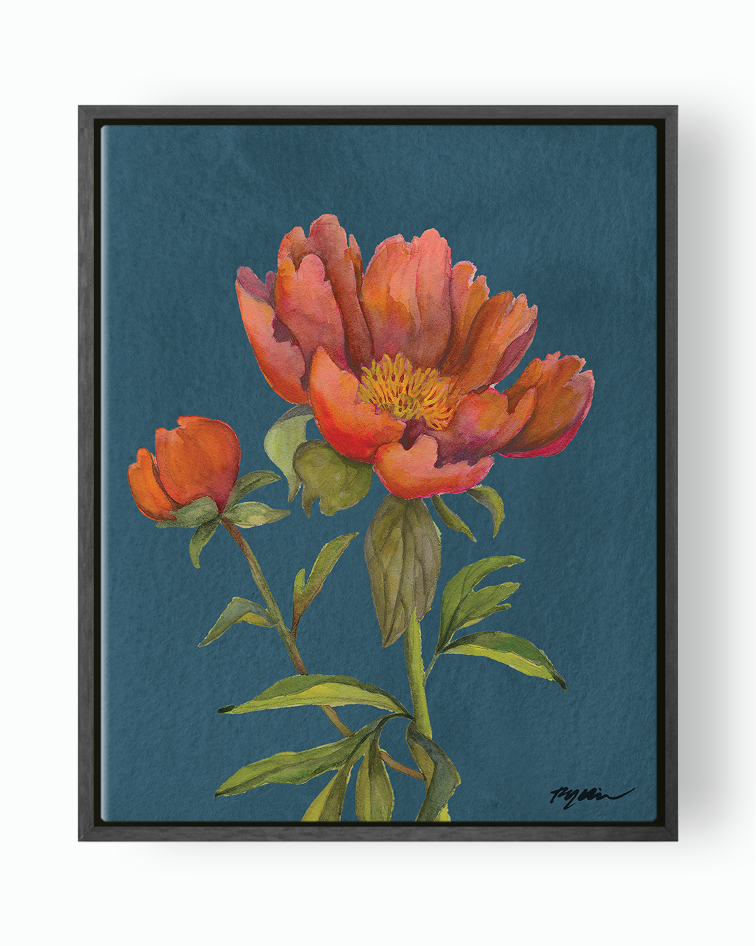 canvas red peony - Ruth Chou Simons Christian art painting