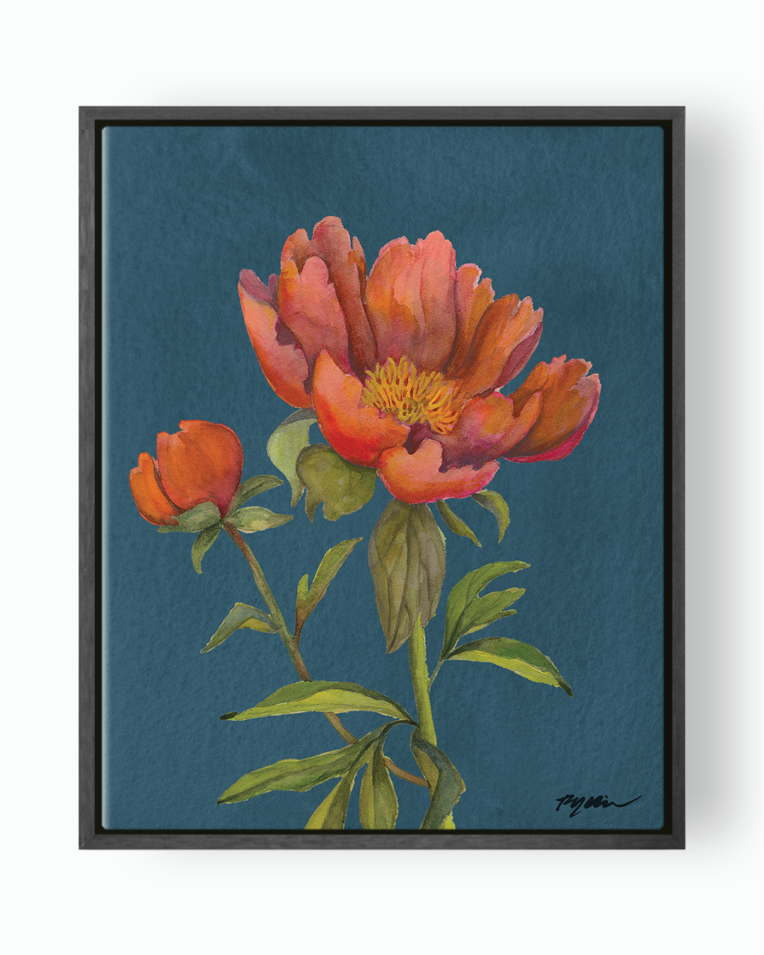 Red Peony Fine Art Canvas