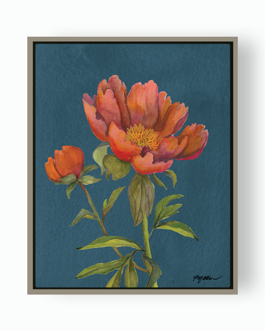 Red Peony Fine Art Canvas