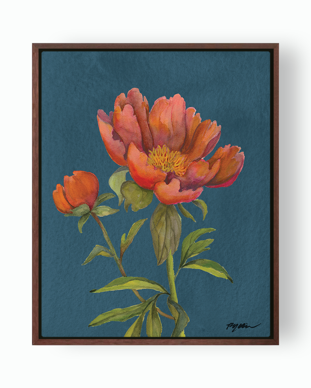 Red Peony Fine Art Canvas