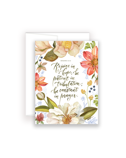 Romans 12:12 | Rejoice in Hope Notecard Set