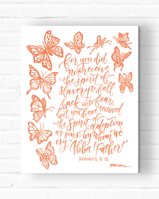 Romans 8:15 Bible verse art canvas-Ruth Chou Simons-butterfly art