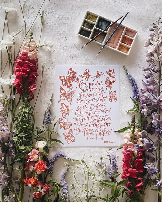 Romans 8 Bible verse art Abba Father-Ruth Chou Simons art