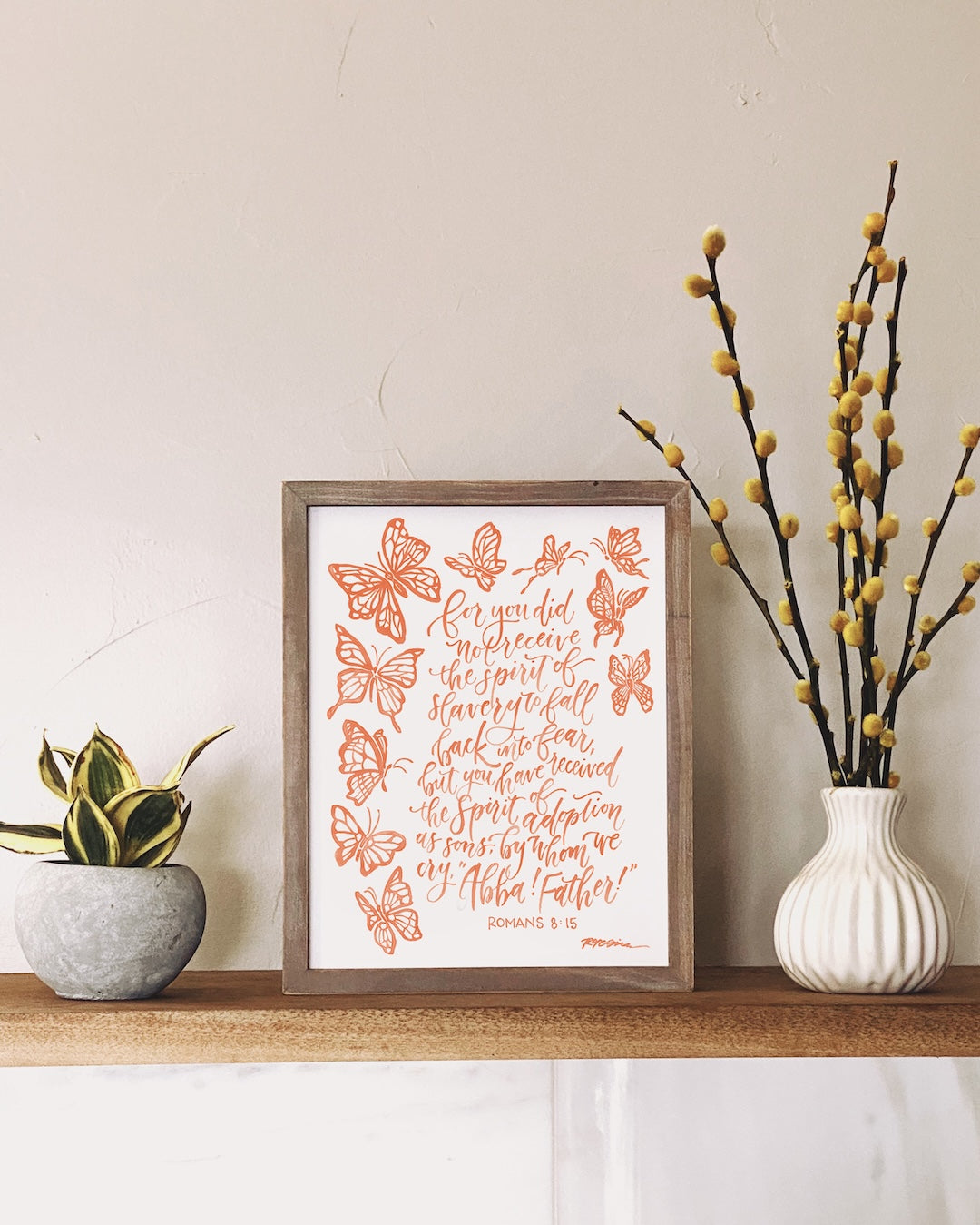 Romans 8 Bible verse art decor-for you did not receive the spirit of slavery to fall back into fear