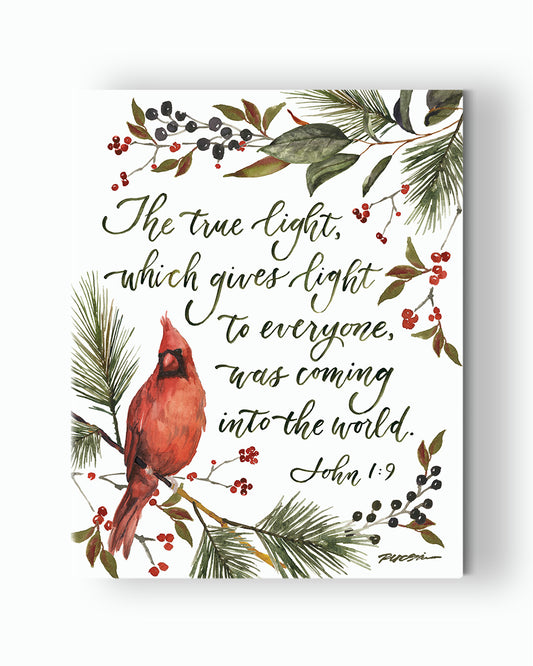 John 1 true light Christian art canvas-GraceLaced