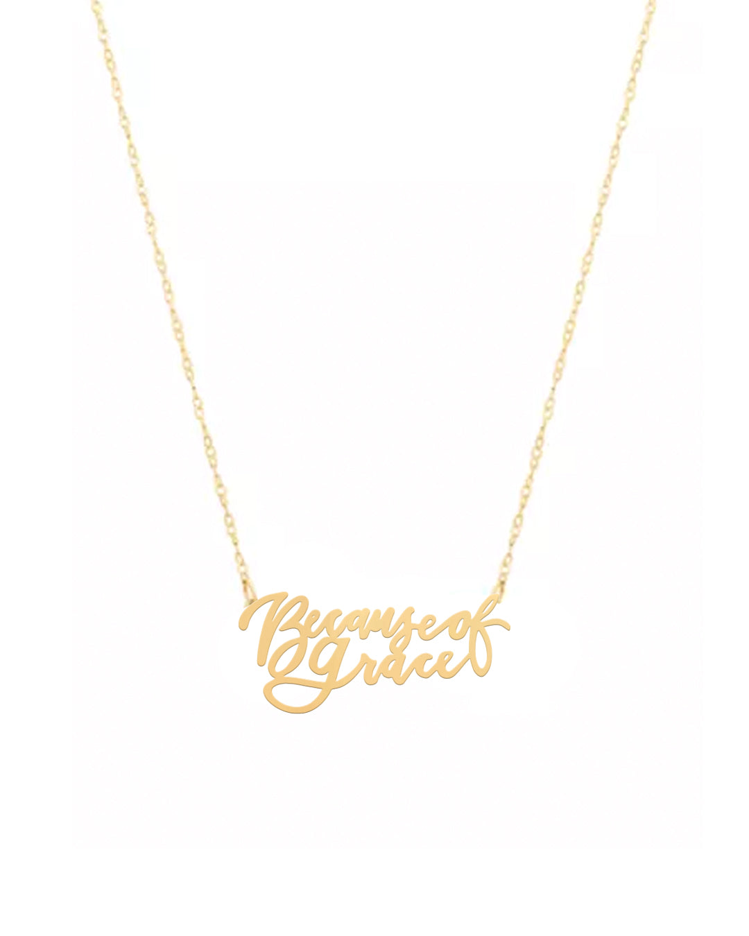 "Because of Grace" 14K Gold Plated Necklace
