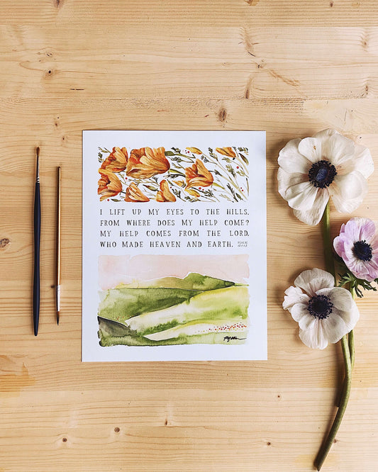 Psalm 121:1-2 | Lift Up My Eyes Print