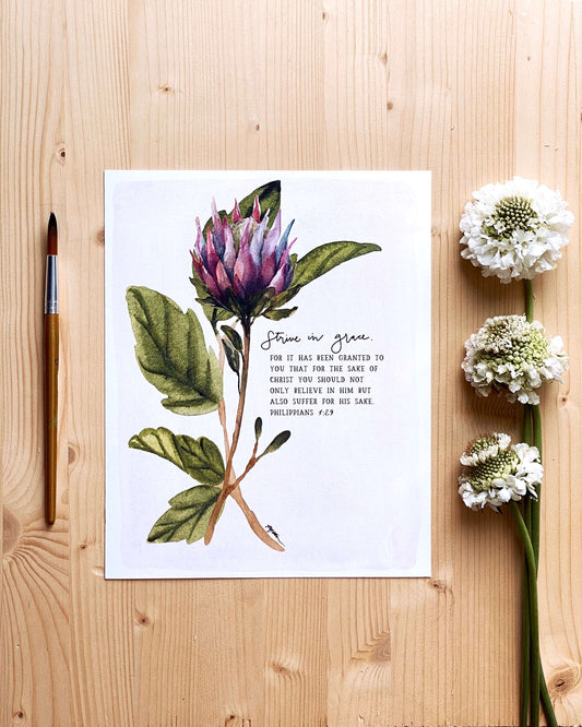 Philippians 1:29 | Strive in Grace Print (Foundation 12)