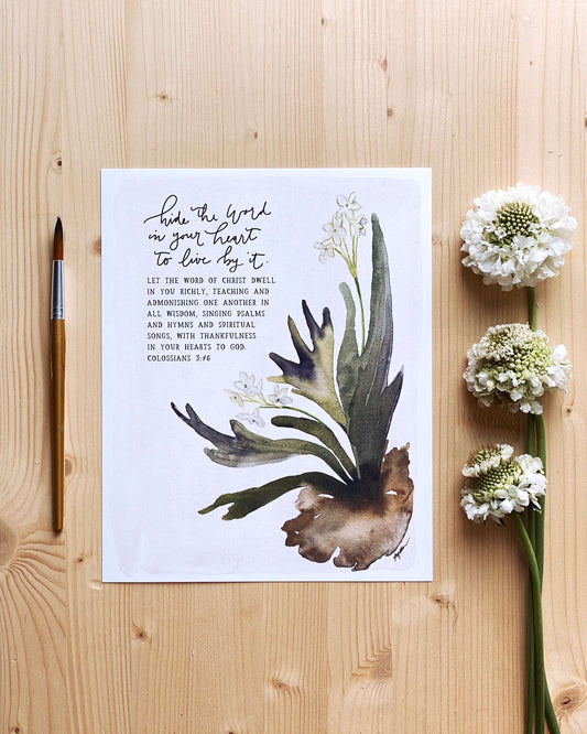 Colossians 3:16 | Hide the Word in Your Heart Print (Foundation 3)