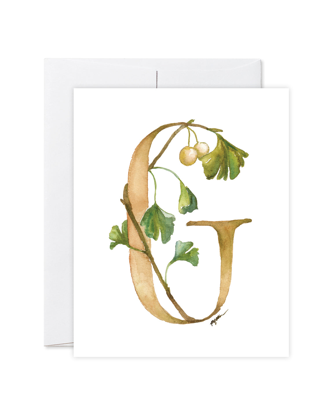 GraceLaced letter G personalized monogrammed note card by Ruth Chou Simons