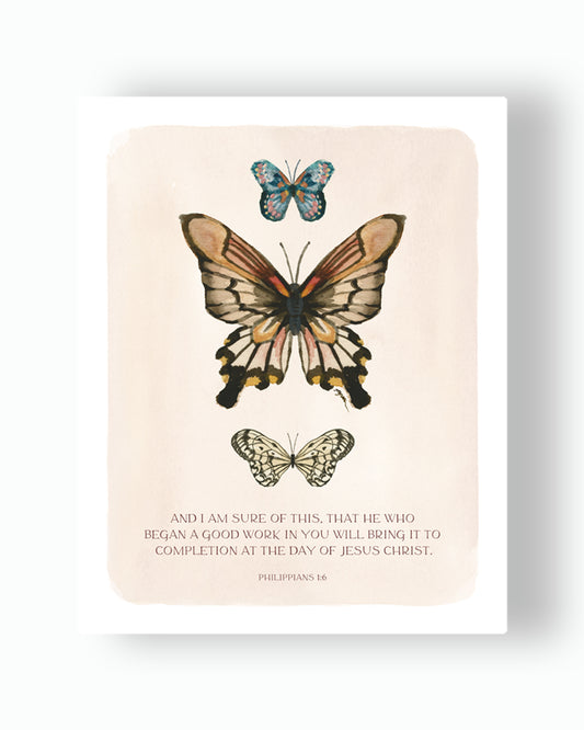 canvas bible verse quote He Who Began A Good Work from Philippians 1 - Ruth Chou Simons Christian art