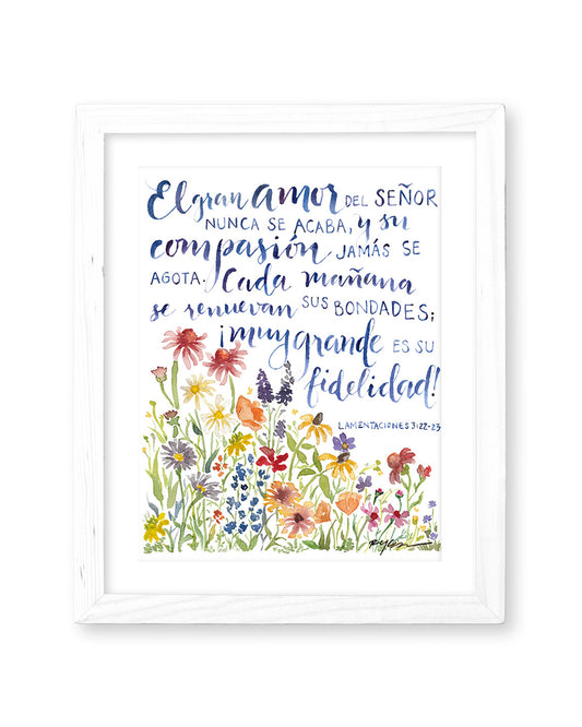 Lamentaciones 3:22-23 | New Every Morning (Spanish) Print