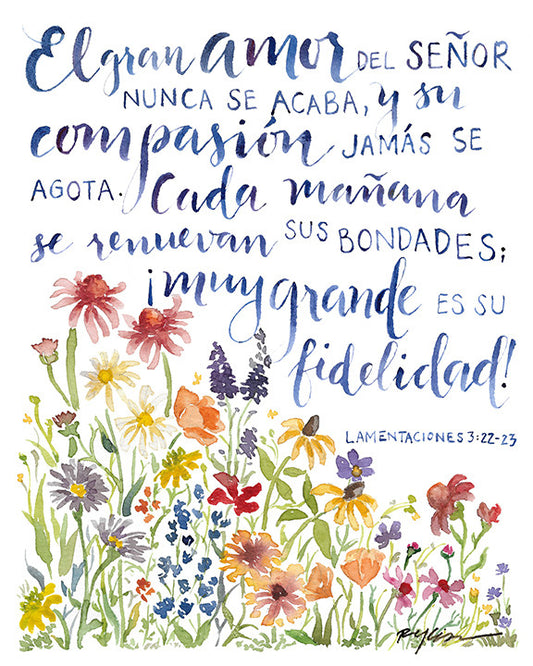 Lamentaciones 3:22-23 | New Every Morning (Spanish) Canvas