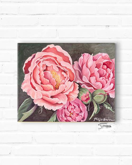 Pink Peonies Fine Art Canvas