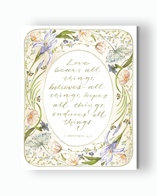 1 Corinthians 13:7 | Love Bears All Things Canvas