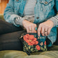 flower wristlet, pouch, peony, abide