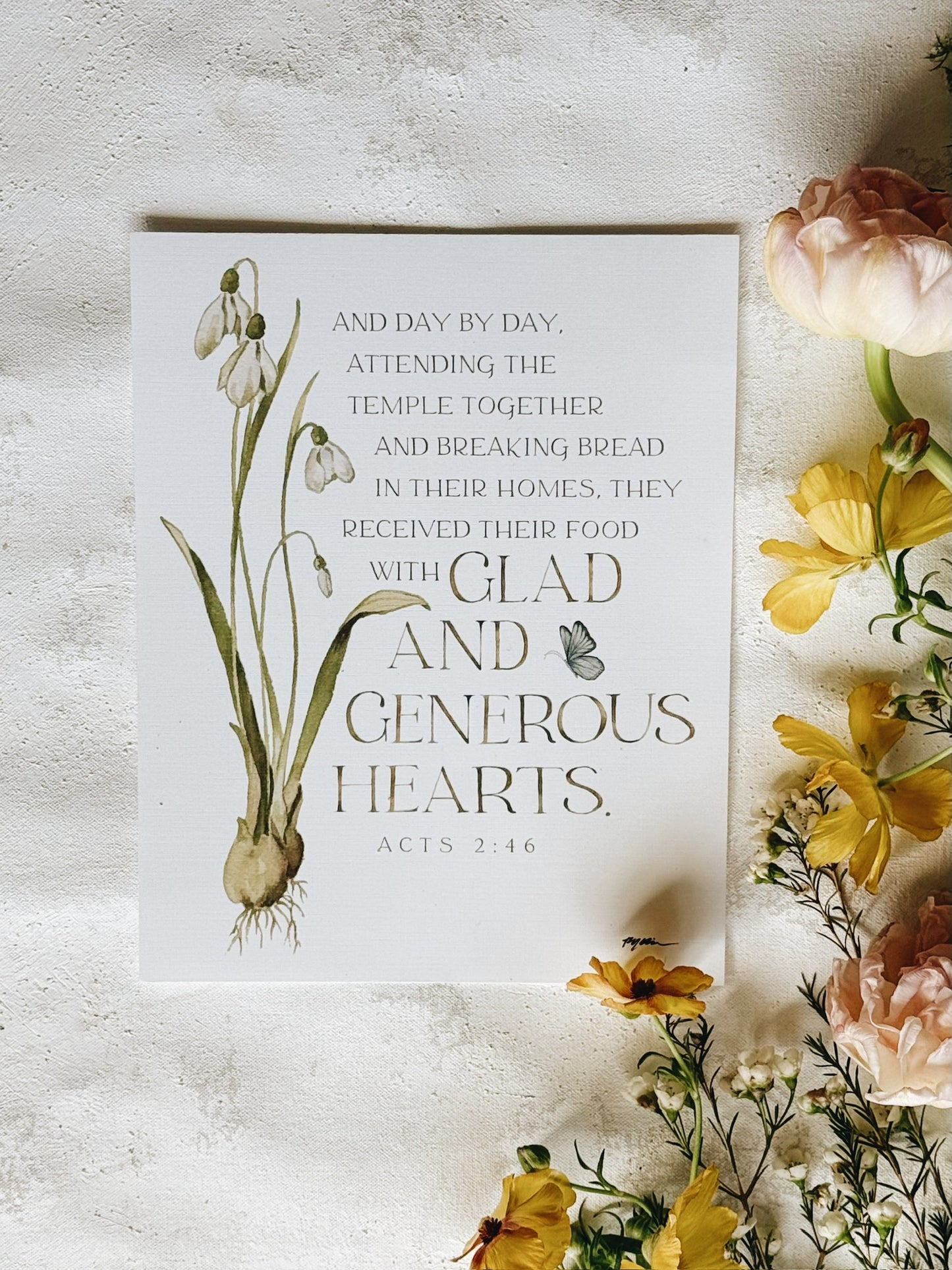 Acts 2:46 | Glad and Generous Hearts Print