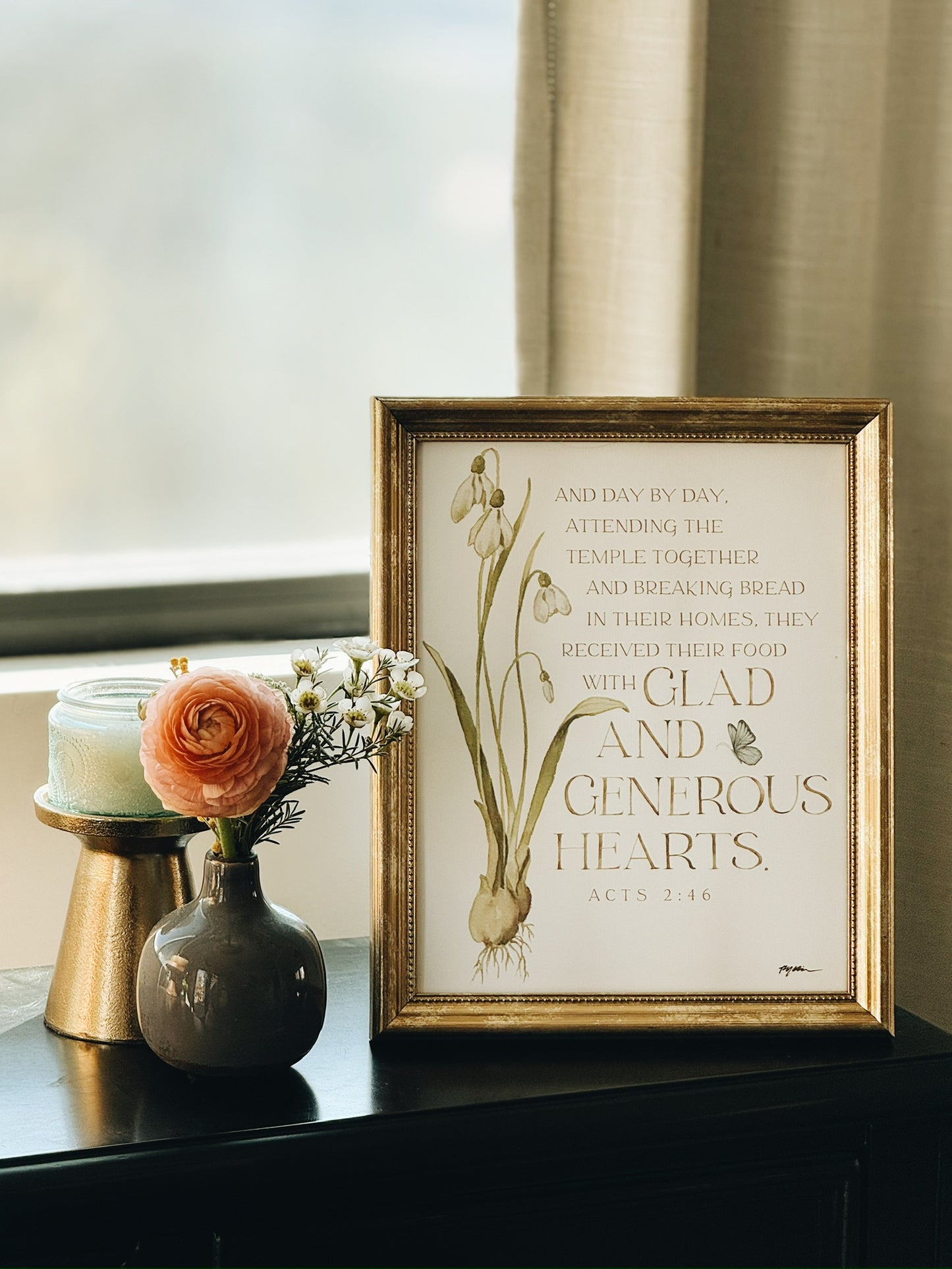 Acts 2:46 | Glad and Generous Hearts Print