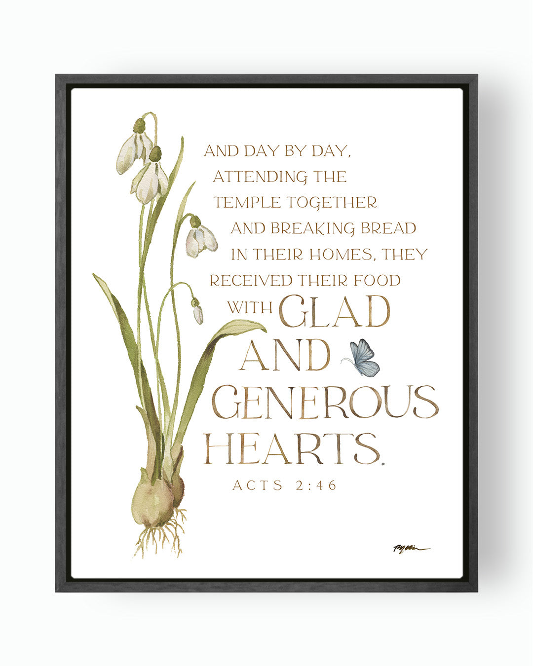 Acts 2:46 | Glad and Generous Hearts Canvas