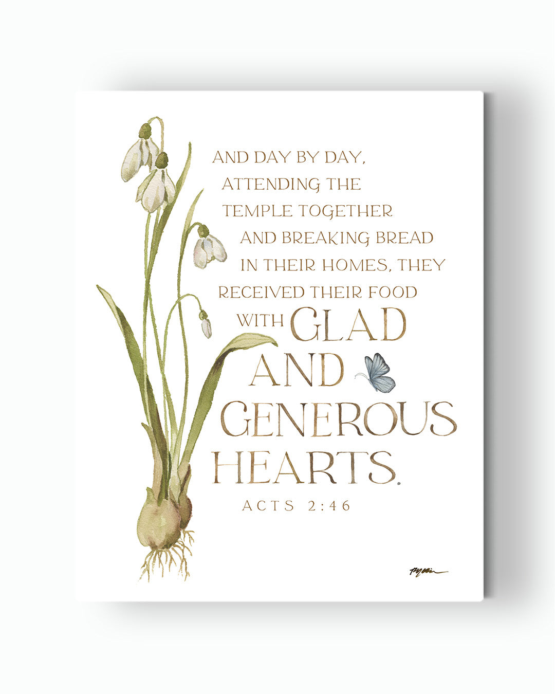 Acts 2:46 | Glad and Generous Hearts Canvas