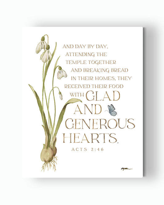 Acts 2:46 | Glad and Generous Hearts Canvas
