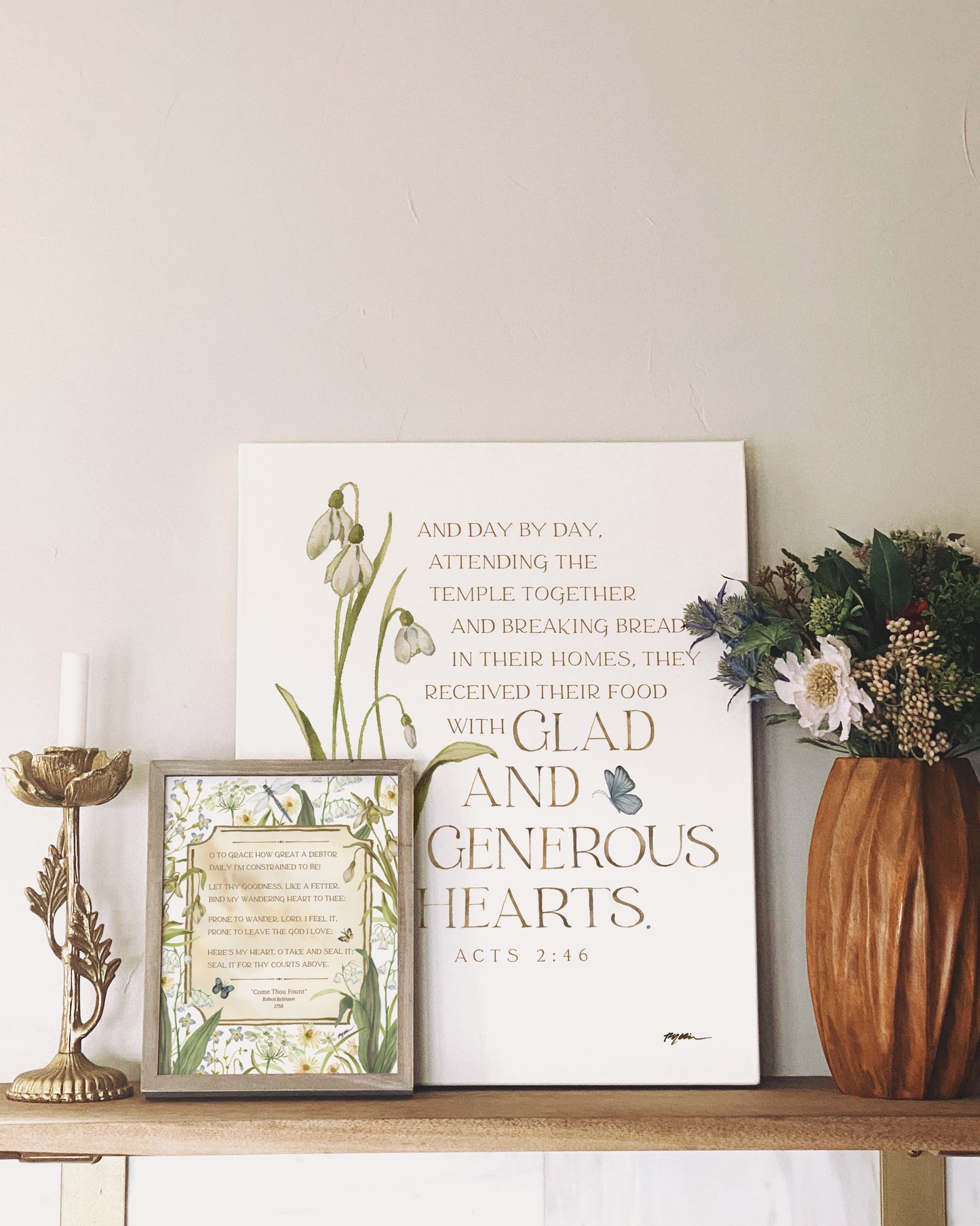 Acts 2:46 | Glad and Generous Hearts Canvas