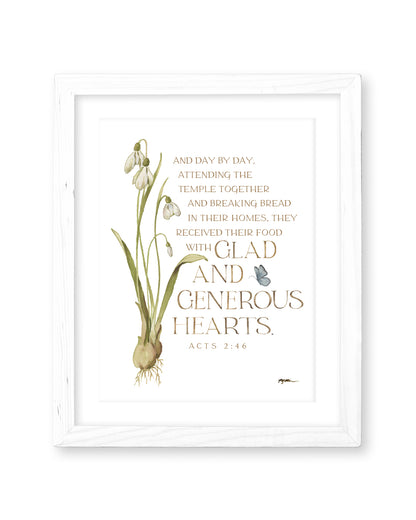 Acts 2:46 | Glad and Generous Hearts Print