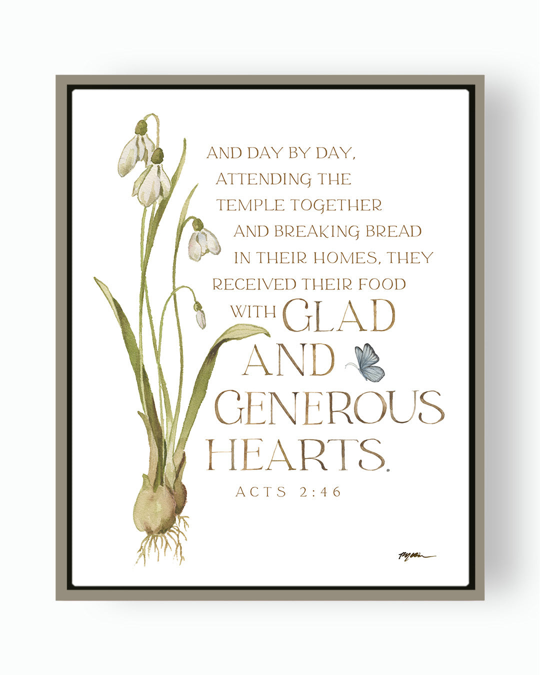Acts 2:46 | Glad and Generous Hearts Canvas