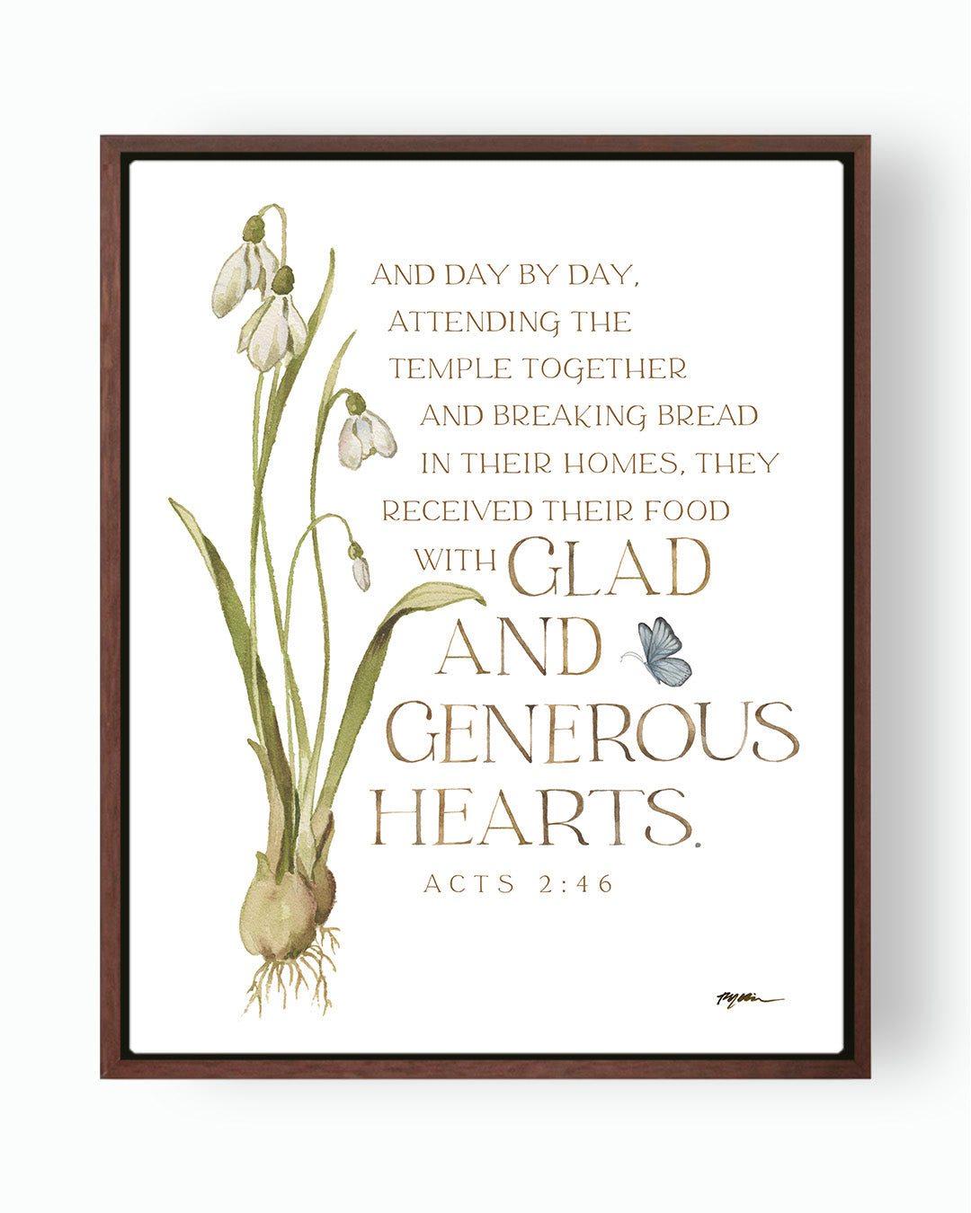 Acts 2:46 | Glad and Generous Hearts Canvas