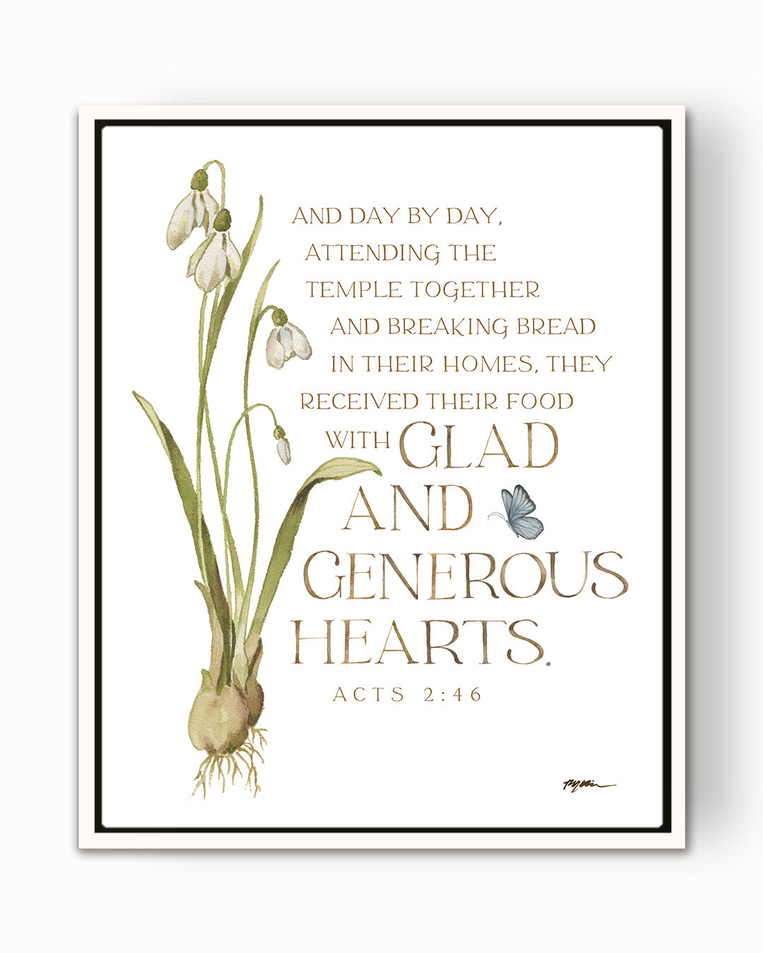 Acts 2:46 | Glad and Generous Hearts Canvas
