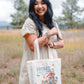 cute tote bag, mushroom tote, home is right where you are, ruth chou simons