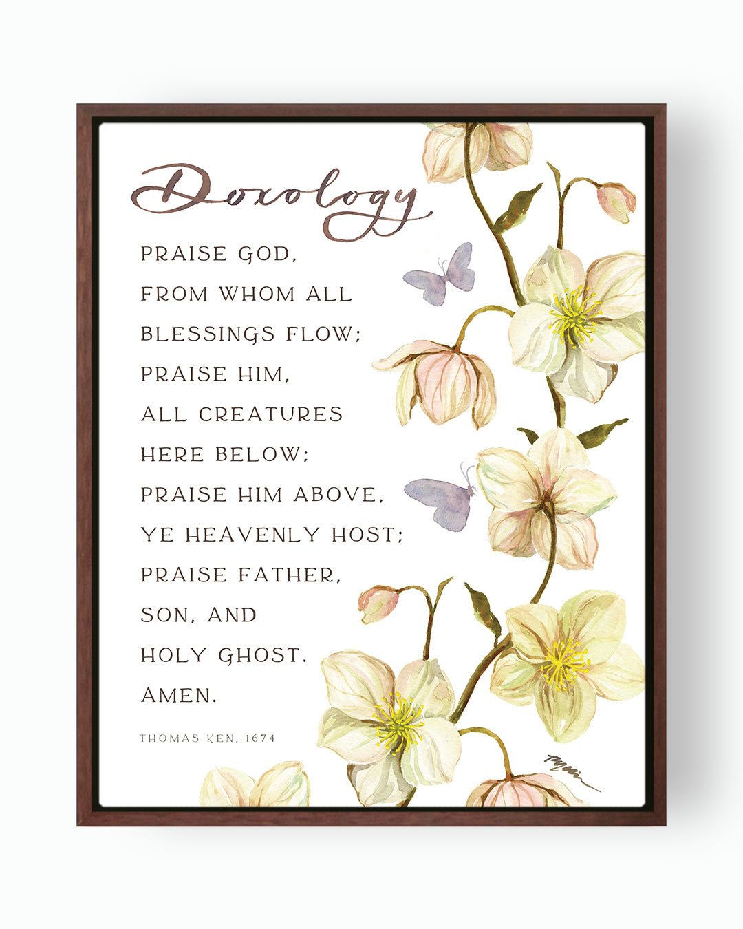 praise Father son and holy ghost-doxology framed art-Thomas Ken